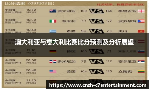 澳大利亚与意大利比赛比分预测及分析展望